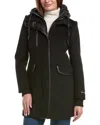 Pajar Button Front Wool-blend Coat In Black