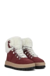 Pajar Chalet Faux Shearling Waterproof Bootie In Burgundy