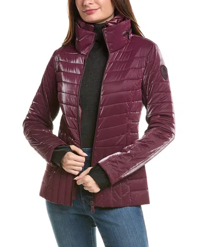 Pajar Channel Quilted Puffer Jacket In Burgundy