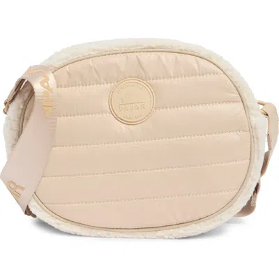 Pajar Circle Faux Shearling Crossbody Bag In Neutral