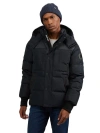 Pajar Comet Mixed Media Puffer With Detachable Hood In Black