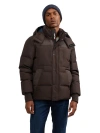 Pajar Comet Mixed Media Puffer With Detachable Hood In Brown
