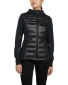 Pajar Cressy Mixed Media Channel Quilted Stretch Puffer In Black