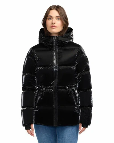 Pajar Enola Channel Quilted Mid-length Puffer In Black