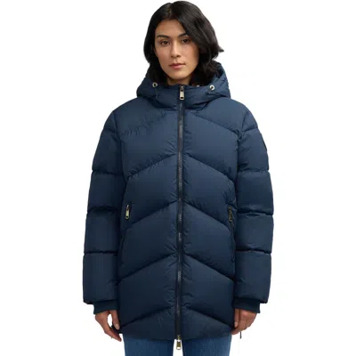 Pajar Fallon Boxy Inverted Chevron Quilted Puffer In Navy