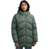 Pajar Fallon Boxy Inverted Chevron Quilted Puffer In Olive Oil