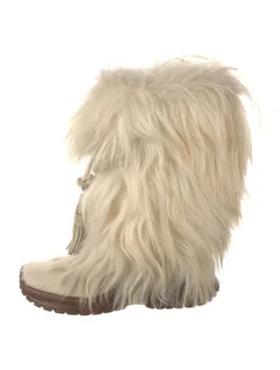 Pre-owned Pajar Faux Fur Boots In Neutrals