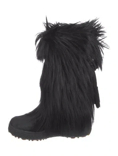 Pre-owned Pajar Faux Fur Fur Trim Boots In Black