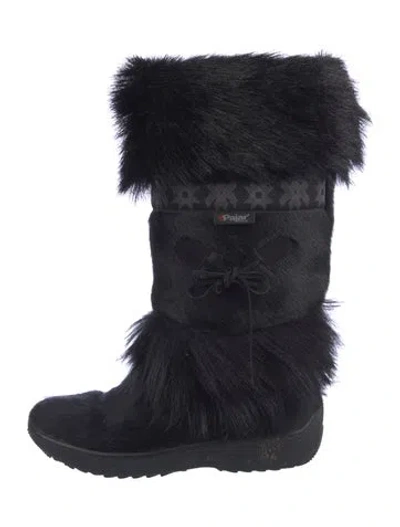 Pre-owned Pajar Fur Boots In Black