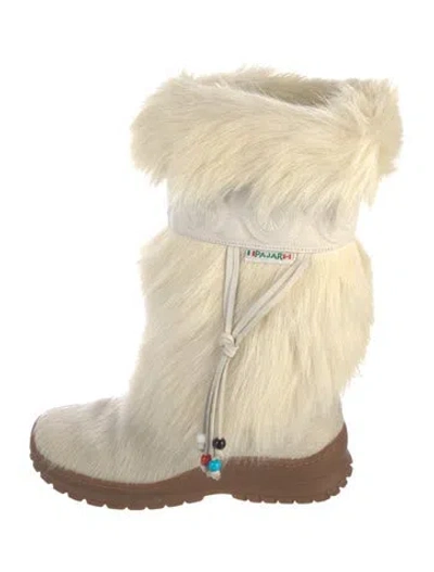 Pre-owned Pajar Fur Boots In Neutrals