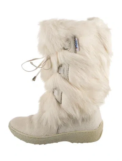 Pre-owned Pajar Fur Snow Boots In Neutrals