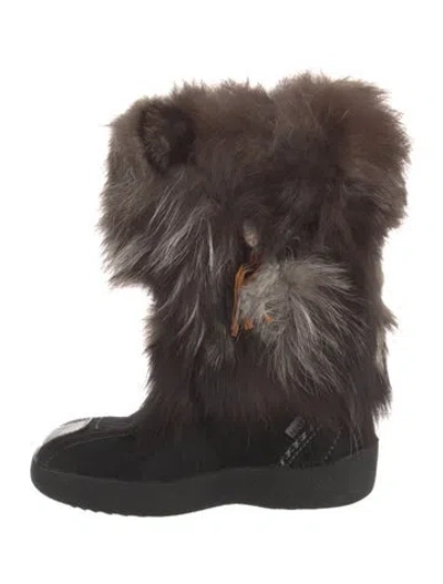 Pre-owned Pajar Gray Fox Boots In Black
