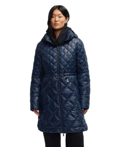 Pajar Halona Lightweight Diamond Quilt Packable Puffer In Navy