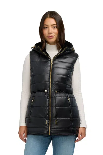 Pajar Isabelle Lightweight Reversible Faux Mink Vest In Black