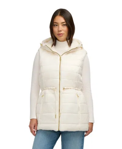 Pajar Isabelle Lightweight Reversible Faux Mink Vest In White Opal