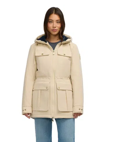 Pajar Ivory Lightweight Mid‑length Jacket In Parchment