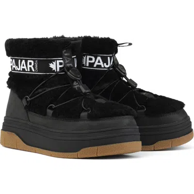 Pajar Janie Waterproof Faux Shearling Platform Bootie In Black