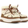 Pajar Janie Waterproof Faux Shearling Platform Bootie In Tan