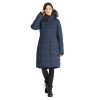 Pajar Jupiter Stretch Long Quilted Puffer In Navy
