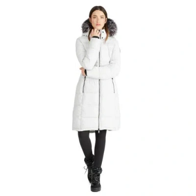 Pajar Jupiter Stretch Long Quilted Puffer In Silver