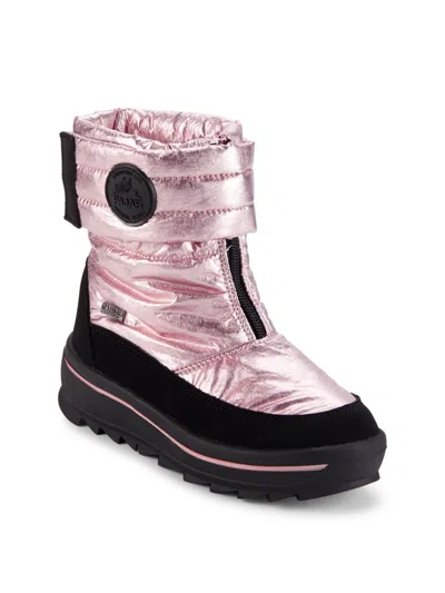 Pajar Kid's Tarina Metallic Boots In Rose Gold