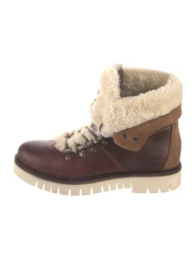 Pre-owned Pajar Leather Hiking Boots In Brown