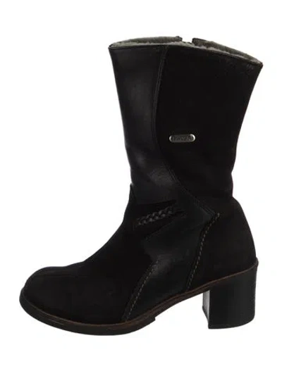 Pre-owned Pajar Leather Moto Boots In Black