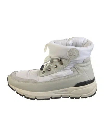 Pre-owned Pajar Leather Printed Boots In White