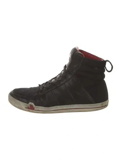 Pre-owned Pajar Leather Sneakers In Black