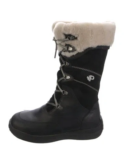 Pre-owned Pajar Leather Snow Boots In Black