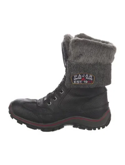 Pre-owned Pajar Leather Snow Boots In Black