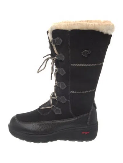 Pre-owned Pajar Leather Snow Boots In Black
