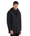 Pajar Men's Altair Mid Length Parka With Welded Detail And Detachable Hood In Black