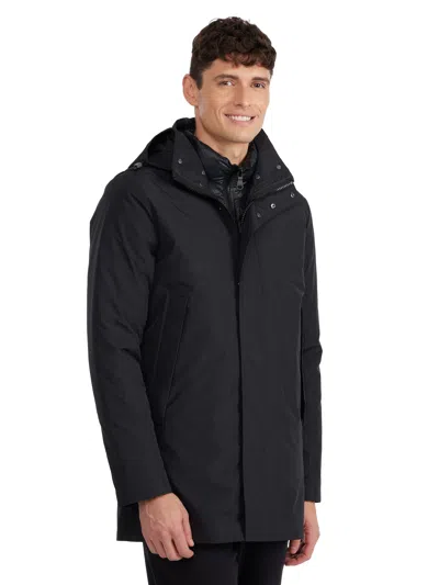 PAJAR MEN'S ALTAIR MID LENGTH PARKA WITH WELDED DETAIL AND DETACHABLE HOOD