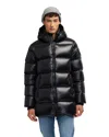 Pajar Dechen Long Channel Quilted Puffer With Detachable Hood In Black