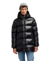 Pajar Dechen Long Channel Quilted Puffer With Detachable Hood In Black