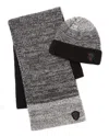 Pajar Men's Fernie Ribbed Space Dyed Stripe Jacquard Hat & Scarf Set In Black