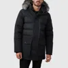 Pajar Men's Gabriel Luxury Parka With Leather Upper Body In Black