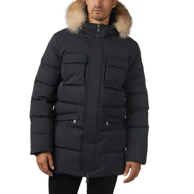 Pajar Men's Hamilton Channel Quilted Fixed Hood Parka In Black