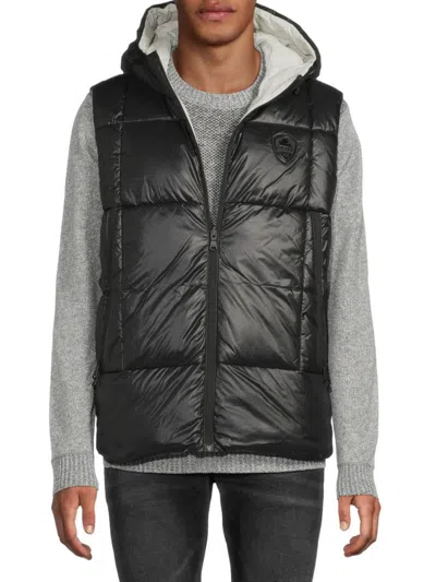 Pajar Men's Kirian Reversible Quilted Hooded Vest In Black