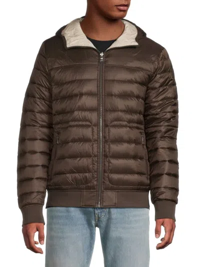 Pajar Men's Maxwell Reversible Hooded Puffer Jacket In Brown