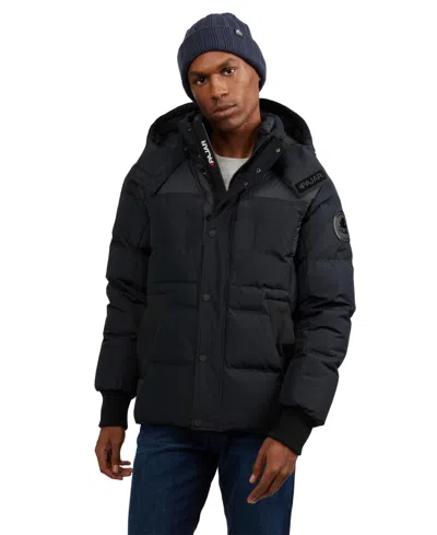 Pajar Men's Men S Comet Mixed Media Puffer With Detachable Hood In Black