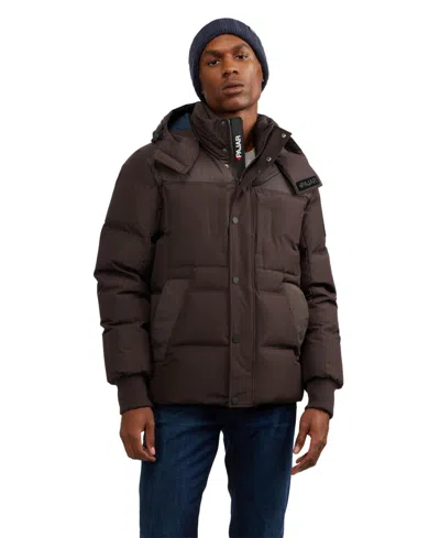 Pajar Men's Men S Comet Mixed Media Puffer With Detachable Hood In Dark Oak