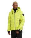 Pajar Thebe Mixed Media Ski Jacket With Fixed Hood In Neo Green