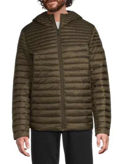 Pajar Men's Osprey Channel Quilted Lightweight Puffer Jacket In Green