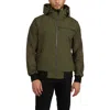 Pajar Men's Pierce Mixed-media Rain Bomber Jacket With Fixed Hood In Green