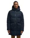 Pajar Prescott Long Length Parka With Detachable Faux Shearling Lined Hood In Blue