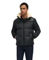Pajar Men's Rigel Mixed Media Faux Shearling Puffer With Removable Hood In Animal Print