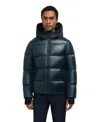 Pajar Rikuto Boxy Channel Quilted Puffer With Fixed Hood In Blue