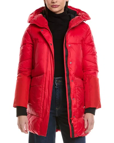 Pajar Mid-length Quilted Parka Puffer In Red